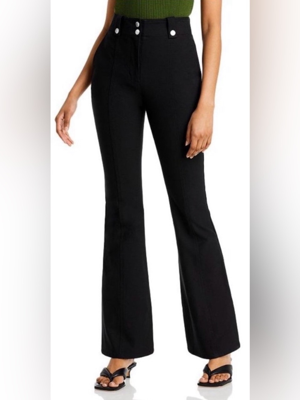 DEREK LAM 10 CROSBY Holland Utility Flare Pants in Black Size 12